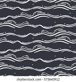 Seamless pattern with waves. Design for backdrops with sea, rivers or water texture. Repeating texture. Figure for textiles.