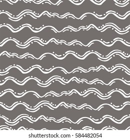 Seamless pattern with waves. Design for backdrops with sea, rivers or water texture. Background for poster or cover. Figure for textiles.