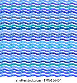 Seamless pattern. Waves pattern in marine style. Vector illustration.