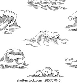 Seamless pattern with waves. Vector Illustration