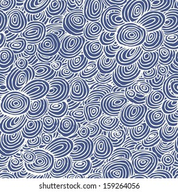 Seamless pattern with waves. Seamless wave hand-drawn pattern, waves background (seamlessly tiling). Vector illustration.
