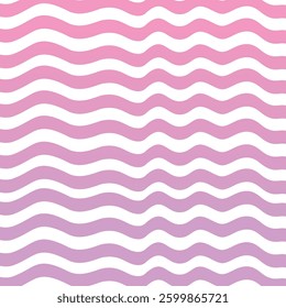 Seamless pattern with waves. Wavy lines vector background. Pink and soft purple gradient with white background.