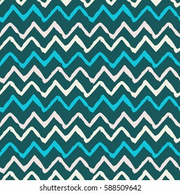 Seamless pattern with waves. Zig zag repeating background texture. Fabric design. Wallpaper