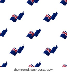 Seamless pattern with waving flag. Anguilla flag. Vector illustration.