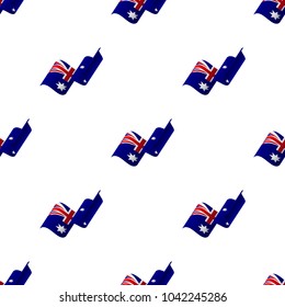 Seamless pattern with waving flag. Australia flag. Vector illustration.