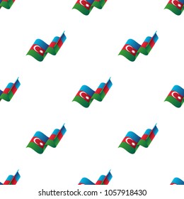 Seamless pattern with waving flag. Azerbaijan flag. Vector illustration.
