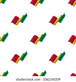Seamless pattern with waving flag. Guinea flag. Vector illustration.