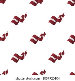 Seamless pattern with waving flag. Latvia flag. Vector illustration.