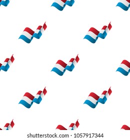 Seamless pattern with waving flag. Luxembourg flag. Vector illustration.