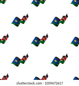 Seamless pattern with waving flag. South Sudan flag. Vector illustration.
