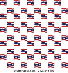 Seamless pattern with waving flag of Thailand. Vector illustration.