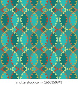 Seamless pattern with wavy ethnic stripes. Vector illustration.