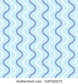 Seamless pattern with wavy forms. Curved threads and ropes. Optical illusion of motion.