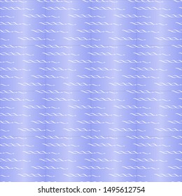 Seamless pattern with wavy ink pen drawingss. Doodle sketch. White outlines on purple gradient background. Trendy texture for digital paper, fabric, decorative backdrops, wrapping. Vector illustration