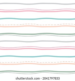 Seamless Pattern with Wavy Line Design on White Background