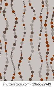 Seamless pattern. Wavy linear stripes with dots. Repeating abstract background with circles or dots.