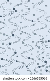 Seamless pattern. Wavy linear stripes with dots. Repeating abstract background with circles or dots.