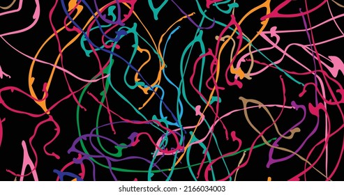 Seamless pattern wavy lines. Color art design with creative lines. Vector illustration
