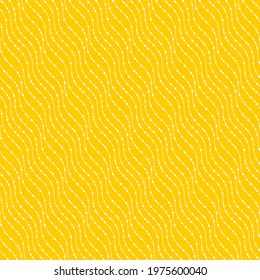 Seamless pattern of wavy lines and dots. Geometric orange background.