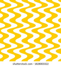 Seamless pattern of wavy lines. Geometric orange background.