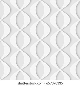 Seamless pattern of wavy lines. Geometric striped wallpaper. Unusual lattice. Soft background. Vector illustration. 