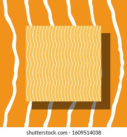 Seamless pattern with wavy lines made by hand with ink and brush. Bright yellow and white colors. Repeatable minimalistic pattern. Use it for backdrop, wrapping paper, textile design.