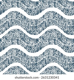 Seamless pattern pattern of wavy lines on a white background. Hand-drawn vector illustration.
