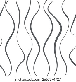 Seamless pattern with wavy lines. Repeating vector decorative texture. Wave ripple graphic background. Simple linear graphic waves.  