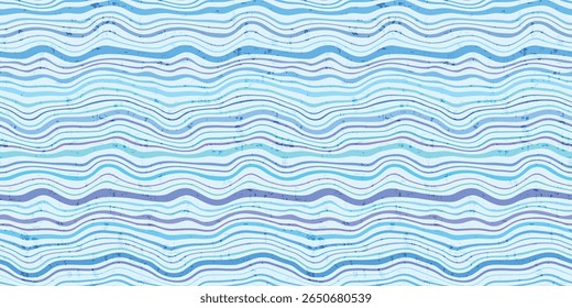 Padrão contínuo, linhas onduladas, estilização de ondas do mar, fundo do vetor
