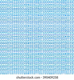 Seamless Pattern with Wavy Lines in Shades of Blue on White Background. Vector Illustration.