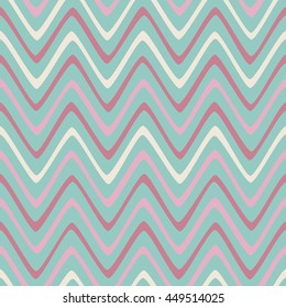 Seamless pattern with wavy lines of summer colors. Vector repeating texture.