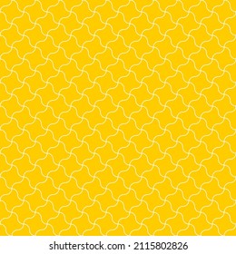 Seamless pattern of wavy lines. Unusual lattice. Geometric orange background.