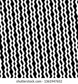 Seamless pattern. Wavy motif. Jagged lines ornament. Triangular waves background. Zigzag stripes image. Linear backdrop. Digital paper, textile print, web design. Vector.