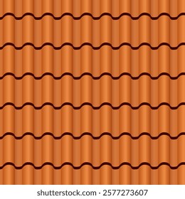 Seamless pattern of wavy roof tiles in a realistic style, ideal for backgrounds, architectural designs, and construction-themed projects