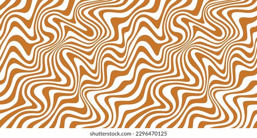 Seamless Pattern with Wavy Salted Caramel. Vector Swirl Background with Flowing Liquid Caramel and Milk. Dessert Illustration for Packaging and Advertising