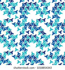 Seamless pattern of wavy shapes. Geometric puzzle.