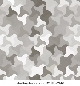 Seamless pattern of wavy shapes. Geometric puzzle.