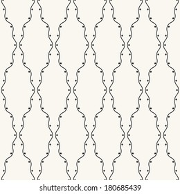 Seamless pattern with wavy stripes. Dotted lines. Small circles. Vector fine texture. Stylish wavy background