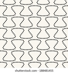Seamless pattern with wavy stripes. Dotted lines. Small circles. Vector fine texture. Stylish wavy background