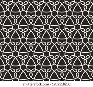 Nahtloses Muster mit gewellten Streifen auf schwarzem Hintergrund. Abstrakte Vektorstruktur mit Schnittstreifen. Stilvolles monochromes Design für Textil, Stoff und Verpackung. Trendy monochrome Design.