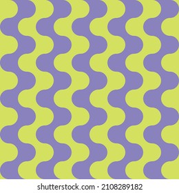 Seamless Pattern With Wavy Stripes In Retro Style. Bright Colored Vector Background. Vintage Print In Hippie Aesthetic, 60s, 70s Groovy Style