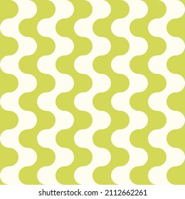 Seamless pattern with wavy stripes in retro style. Bright colored vector background. Vintage print in hippie aesthetic, 60s, 70s groovy style