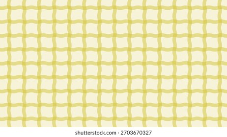 O padrão contínuo de linhas onduladas amarelas no fundo claro cria um design calmante e repetitivo