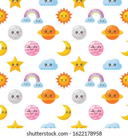 seamless pattern with weater icons set cartoon style isolated on white background. vector illustration.