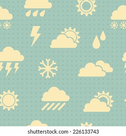 Seamless pattern with weather icons