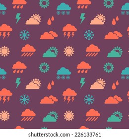 Seamless pattern with weather icons