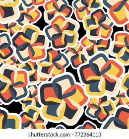 Seamless pattern. Weave on five rounded squares.