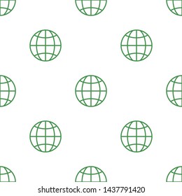 Seamless pattern with web environment icon. Green ecological sign. Protect planet. Vector illustration for design, web, wrapping paper, fabric, wallpaper.