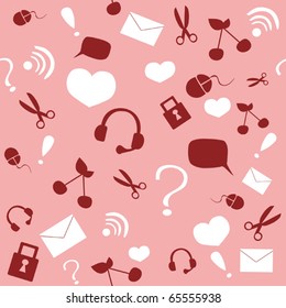 Seamless pattern with web symbols