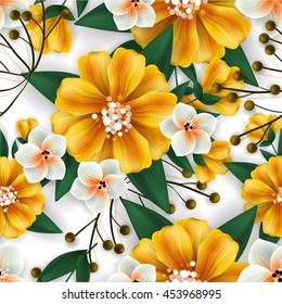 Seamless pattern. Wedding card or invitation with abstract floral background. Greeting postcard in retro vector Elegance pattern with flowers roses floral illustration vintage style